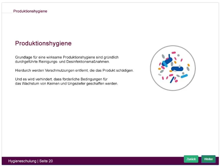 Screenshot: Schulungsansicht in CAMPUS
