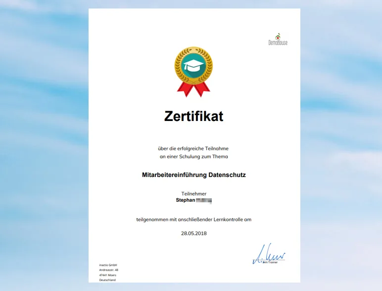 Screenshot: Zertifikate in CAMPUS